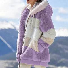 Stylische Damen-Teddy-Jacke - Karin in Lila