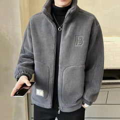Stylische Fleece-Winterjacke für Männer - Orwin in Grau