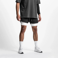 Trainings-Sommer-Shorts für Herren | Sport in Schwarz-weißes Futter