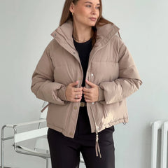 Trendige Damen-Pufferjacke - Agathe in Beige