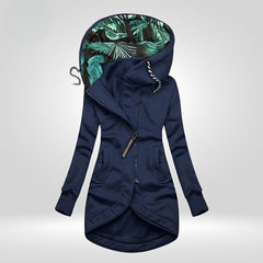 Trendige Winterjacke mit Kapuze für Frauen - Galina in Marineblau