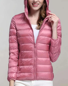 Ultraleichte, gesteppte Daunenjacke für Frauen - Aloysia in Rosa
