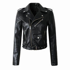 Damen Bikerjacke mit Reißverschluss | Klassisch in Schwarz