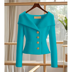 Barbora | Mühelos schicker Frühling- und Herbst-Cardigan in Blau