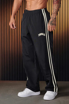 Bryan - Herren Sporthose mit Doppelstreifen-Print in Schwarz