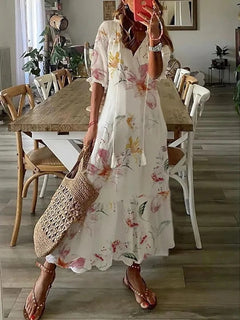 Noelle - Sommerkleid - Bedruckt in Beige