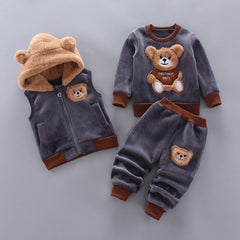 CubbyCuddle - Ultraweicher Anzug - Teddy-Anzug in Dunkelgrau