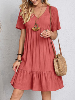 Emily - Elegantes Kleid mit Bauchabdeckung in Rot