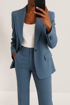 Vera | Eleganter Hosenanzug mit Blazer in Blau
