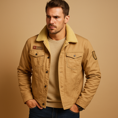 Warme Fleecepullover mit Verstärkung für Herren | Daan in Beige