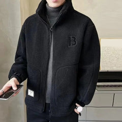Warme Herren-Fleecejacke - Lothar in Schwarz