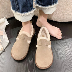 Warme Plüschsandalen für Frauen für den Winter - Arina in Khaki