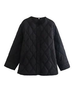 Warme Steppjacke für Frauen - Larina in Schwarz