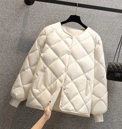 Warme Winterjacke für Frauen - Linja in Weiß