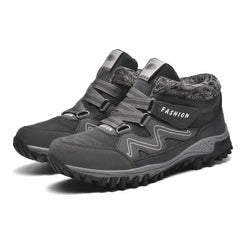 Warme Winterstiefel für Frauen - Christa in Grau/Weiß