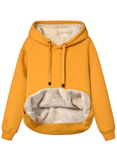 Warmer Fleece-Kapuzenpullover für Frauen - Tabea in Gelb