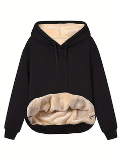 Warmer Fleece-Kapuzenpullover für Frauen - Tabea in Schwarz