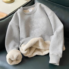 Warmer Fleece-Winterpullover für Frauen - Claudia in Grau