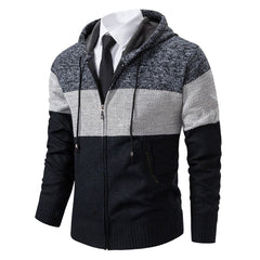 Warmer Winterpulli aus Fleece - Henning in Marineblau (mit Kapuze)