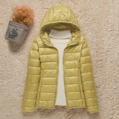 Wasserdichte Winterjacke für Frauen - Ronja in Gelb (Met Capuchon)