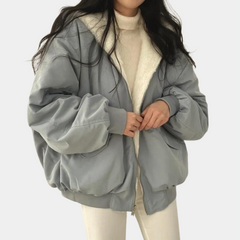Wibke | Oversized Winterjacke gefüttert in Grau
