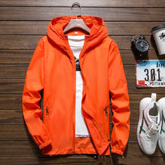 Winddichte Jacke mit Kapuze für Männer - Yannic in Orange