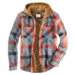 Winterjacke aus Flanell für Männer - Marcel in Orange