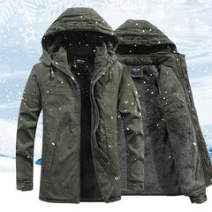 Winterjacke mit Kapuze für Männer - Mario in Grün