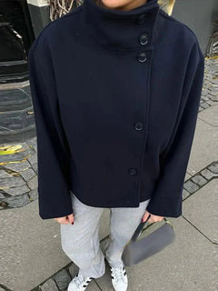 Isabella Elegante Jacke mit Stehkragen in Navyblau